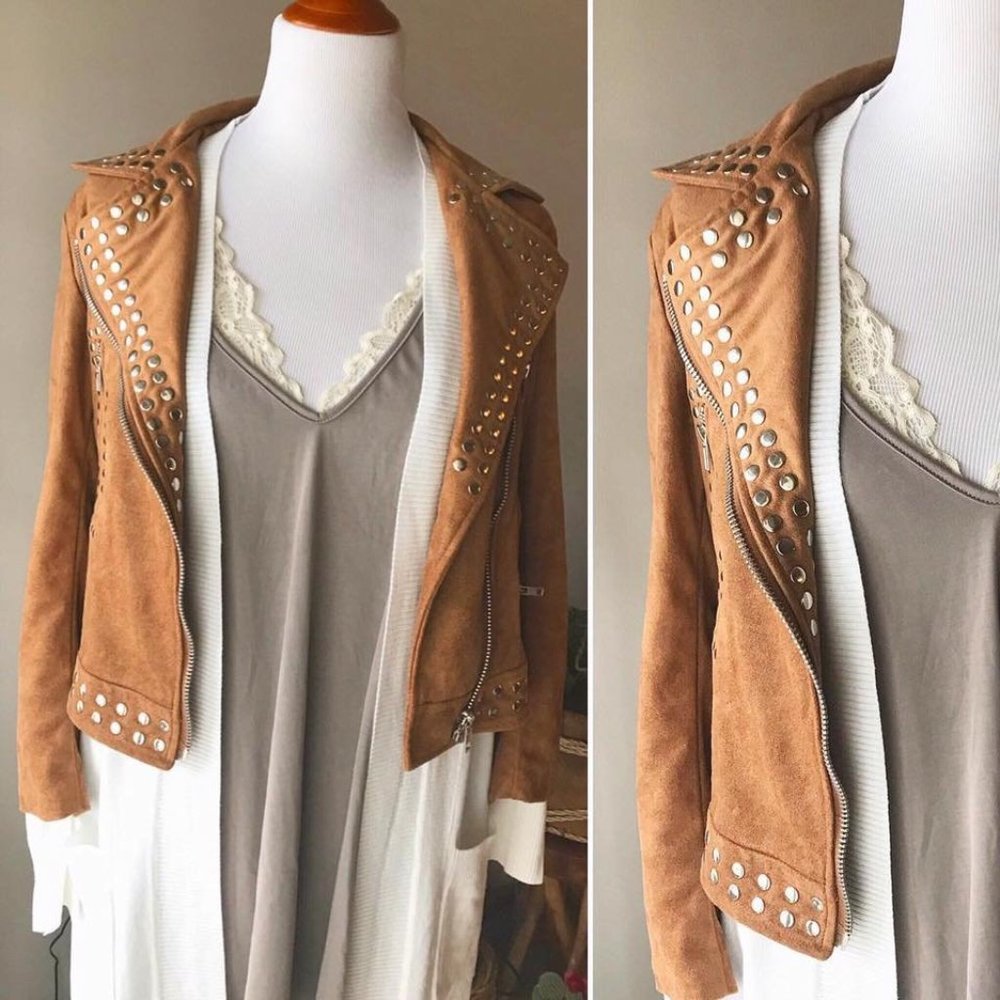 Faux Suede Studded Jacket